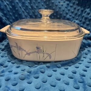 Vintage Corning Ware 2-Liter #A-2-B Casserole Dish in Shadow Iris With Lid